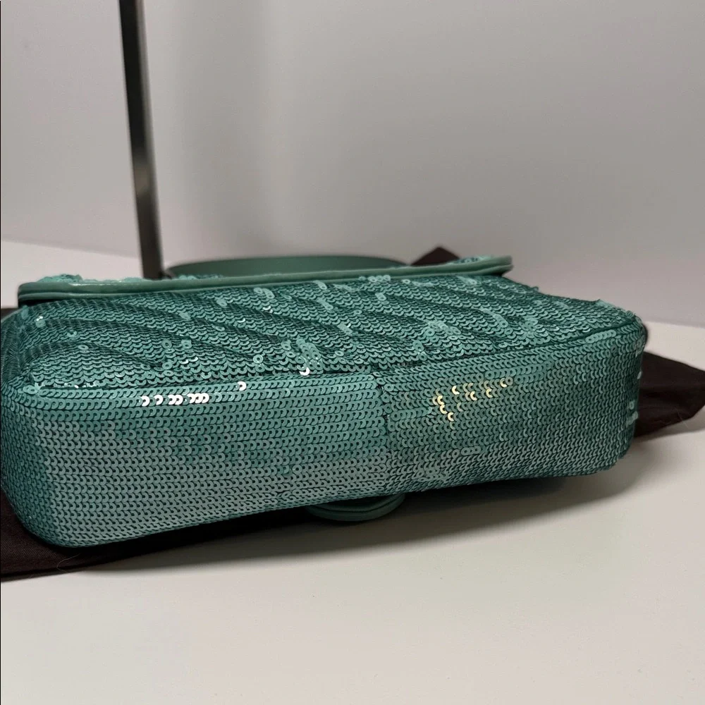 Gucci GG Marmont mini sequin shoulder bag in an aqua - Picture 6 of 8